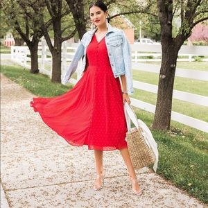 Rachel Parcell Red Polka Dot Dress